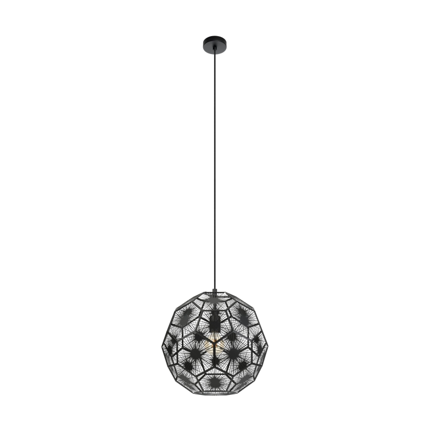 Eglo - Lestenec na vrvici 1xE27/60W/230V pr. 41 cm črna