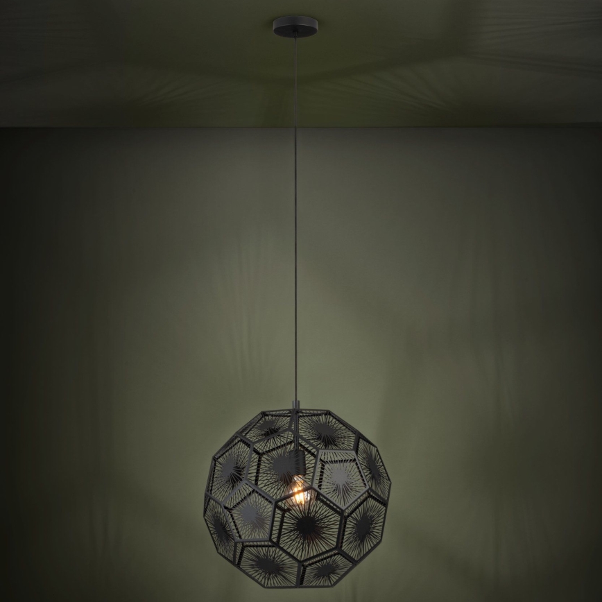 Eglo 39619 - Lestenec na vrvici 1xE27/60W/230V pr. 50 cm črna