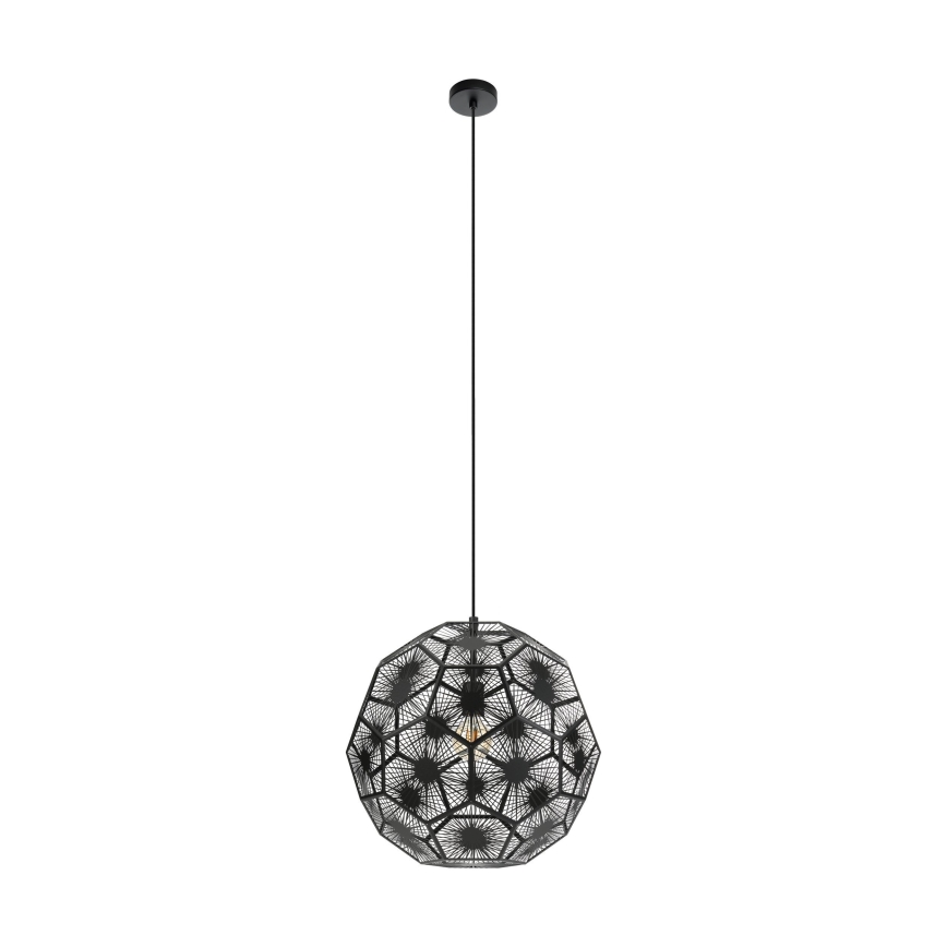 Eglo 39619 - Lestenec na vrvici 1xE27/60W/230V pr. 50 cm črna