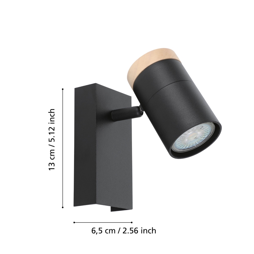 Eglo - LED Stenski reflektor 1xGU10/4,5W/230V 3000K črna/rjava