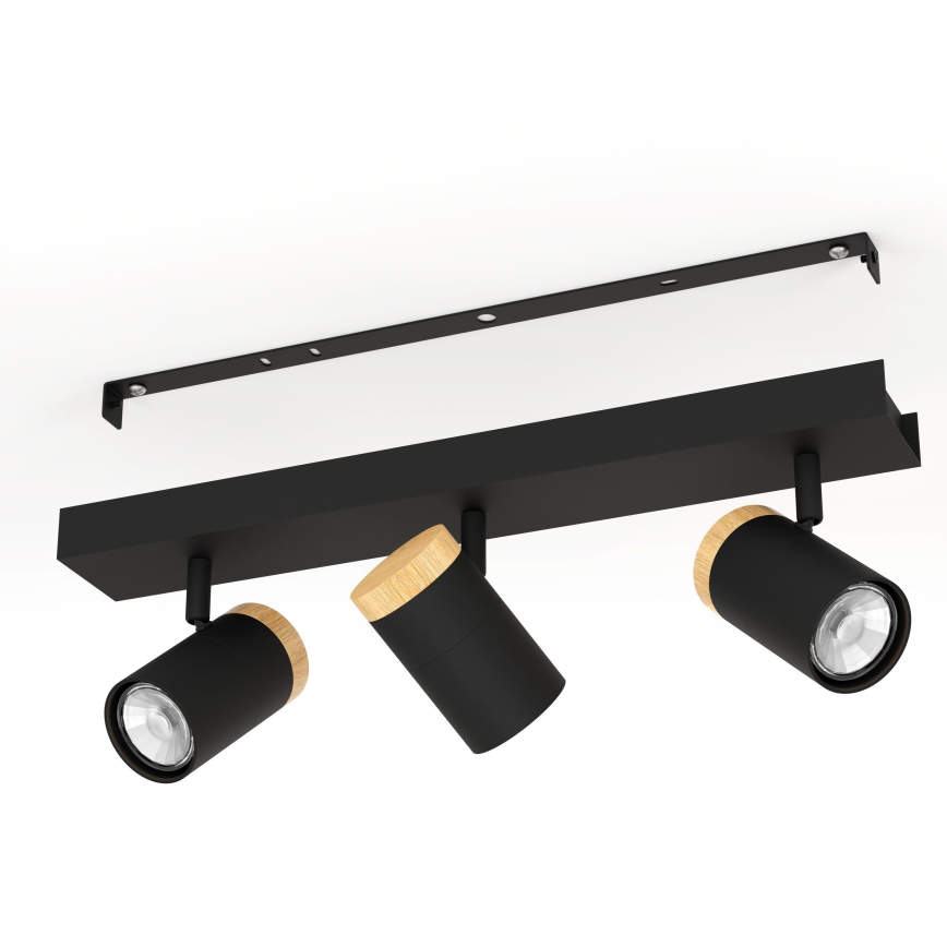 Eglo - LED Reflektor 3xGU10/4,5W/230V 3000K črna/rjava