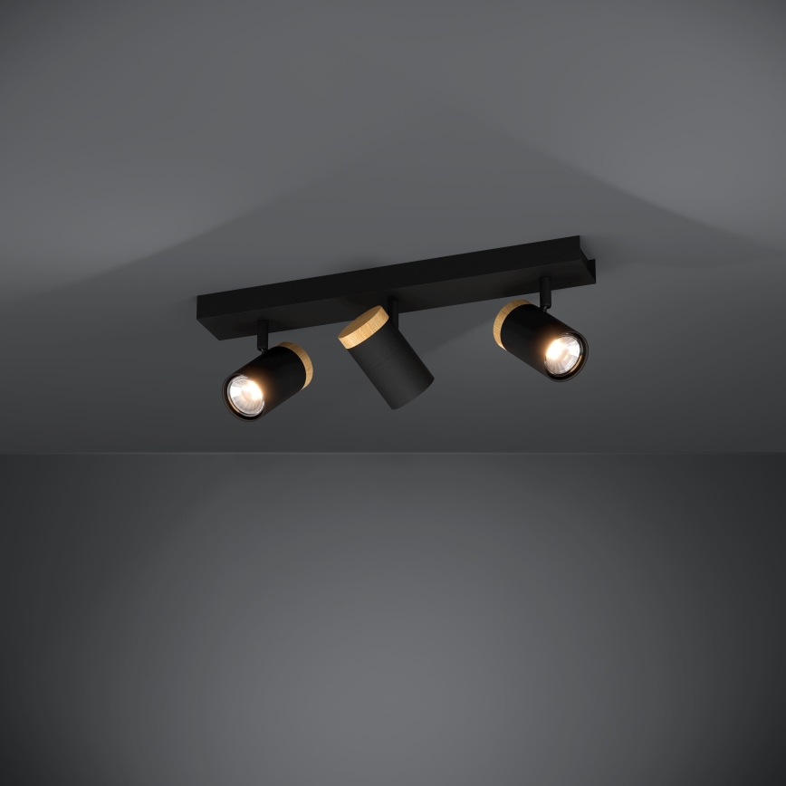 Eglo - LED Reflektor 3xGU10/4,5W/230V 3000K črna/rjava