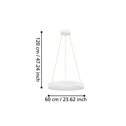 Eglo - LED Zatemnitveni lestenec na vrvici LED/34W/230V
