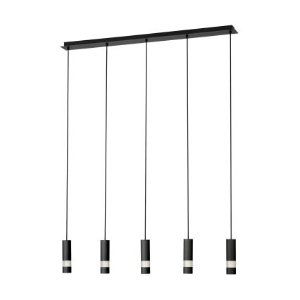 Eglo - LED Lestenec na vrvici 5xGU10/4,6W/230V črna