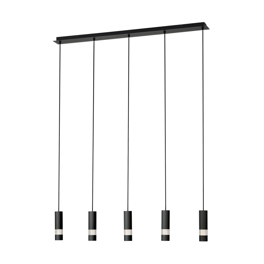 Eglo - LED Lestenec na vrvici 5xGU10/4,6W/230V črna