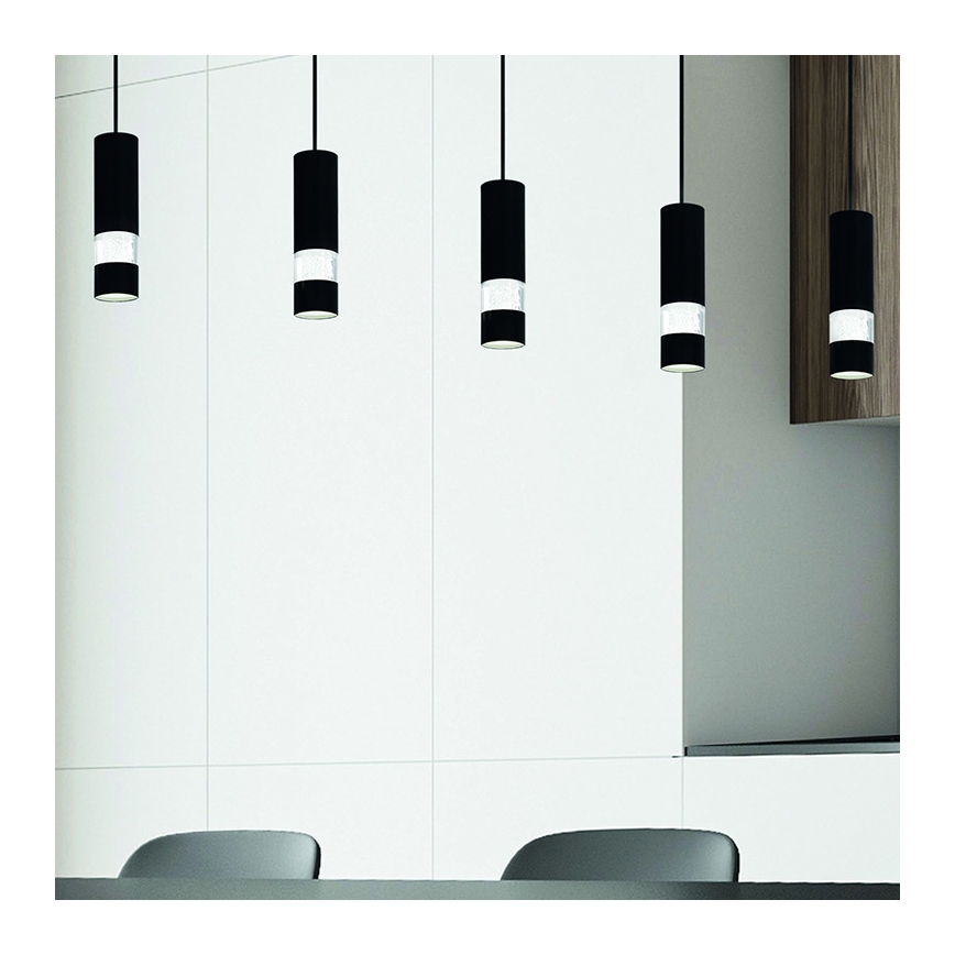 Eglo - LED Lestenec na vrvici 5xGU10/4,6W/230V črna