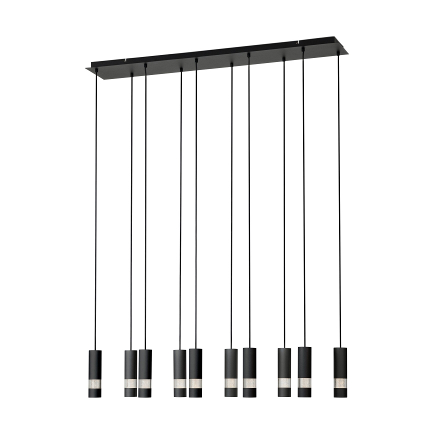 Eglo - LED Lestenec na vrvici 10xGU10/4,6W/230V črna