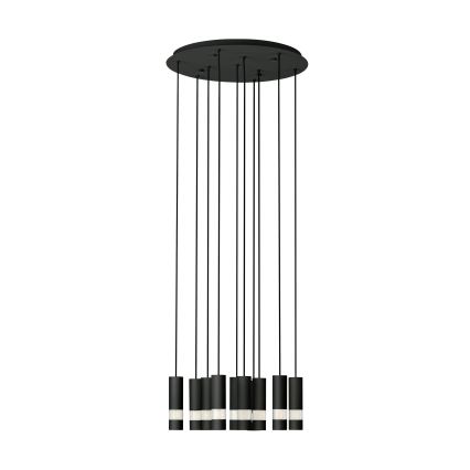 Eglo - LED Lestenec na vrvici 10xGU10/4,6W/230V črna