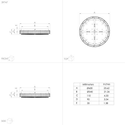 Eglo - LED Zatemnitvena stropna svetilka LED/52,4W/230V