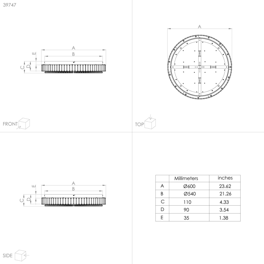 Eglo - LED Zatemnitvena stropna svetilka LED/52,4W/230V
