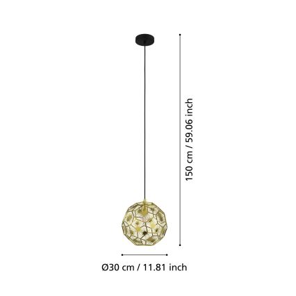Eglo - Lestenec na vrvici 1xE27/60W/230V d. 30 cm