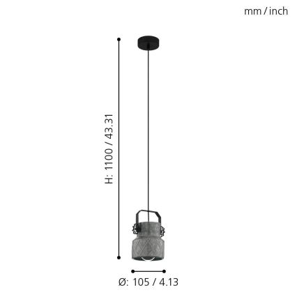 Eglo - Lestenec na vrvici 1xE27/40W/230V