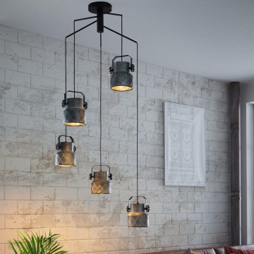 Eglo 39856 - Nadometni lestenec HILCOTT 5xE27/40W/230V