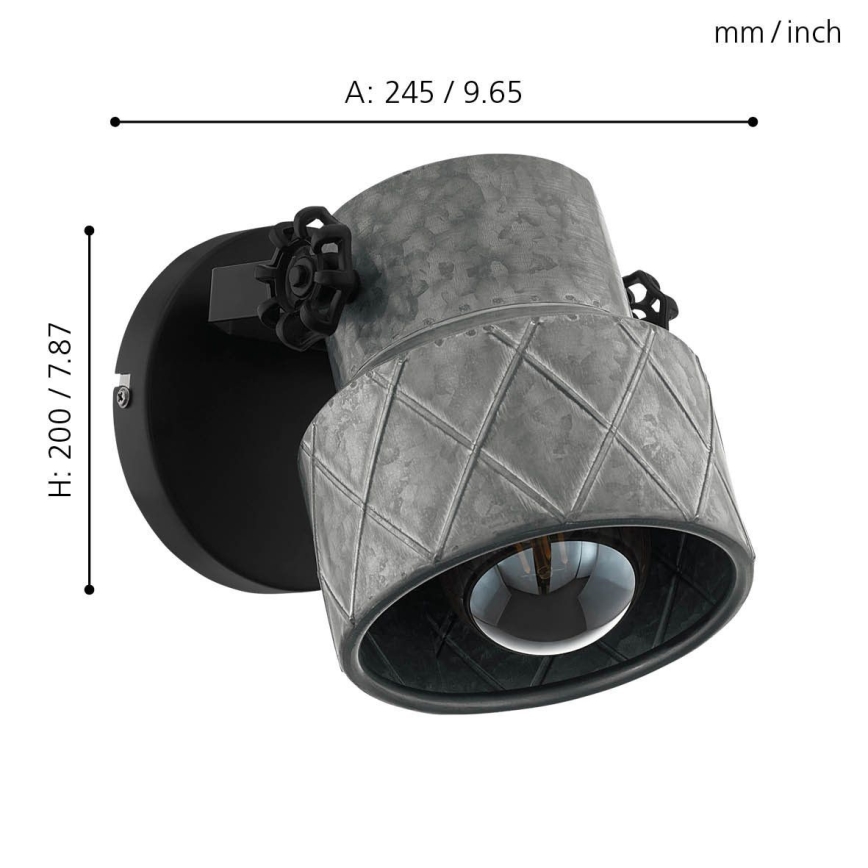 Eglo 39868 - Stensko svetilo HILCOTT 1xE27/40W/230V