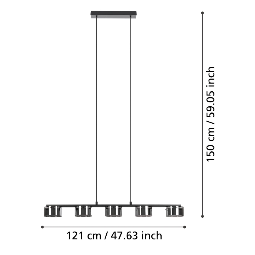 Eglo - LED Zatemnitveni lestenec na vrvici 5xLED/5,4W/230V