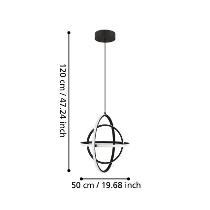 Eglo - LED Lestenec na vrvici LED/38W/230V