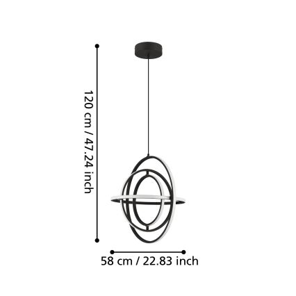 Eglo - LED Lestenec na vrvici LED/44W/230V