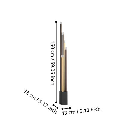 Eglo - LED Zatemnitvena talna svetilka 5xLED/3,7W/230V 3000K antracit/zlata