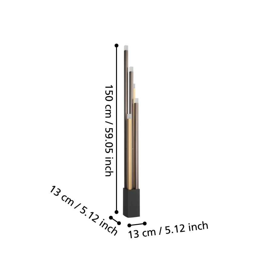 Eglo - LED Zatemnitvena talna svetilka 5xLED/3,7W/230V 3000K antracit/zlata