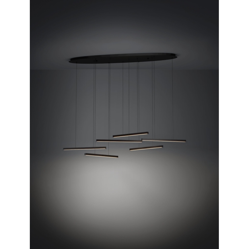 Eglo - LED Zatemnitveni lestenec na vrvici 6xLED/8,4W/230V 3000K črna