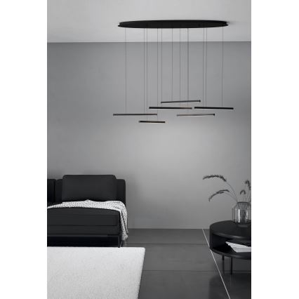 Eglo - LED Zatemnitveni lestenec na vrvici 6xLED/8,4W/230V 3000K črna