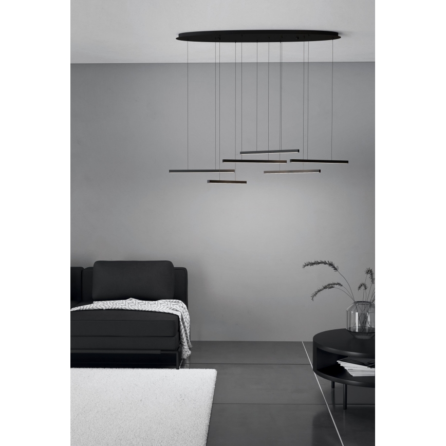 Eglo - LED Zatemnitveni lestenec na vrvici 6xLED/8,4W/230V 3000K črna