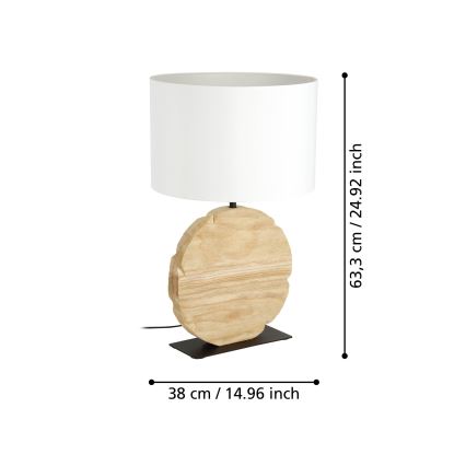 Eglo - Namizna svetilka 1xE27/40W/230V 63,5 cm rjava