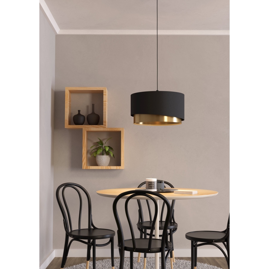 Eglo - Lestenec na vrvici 1xE27/40W/230V črna/zlata