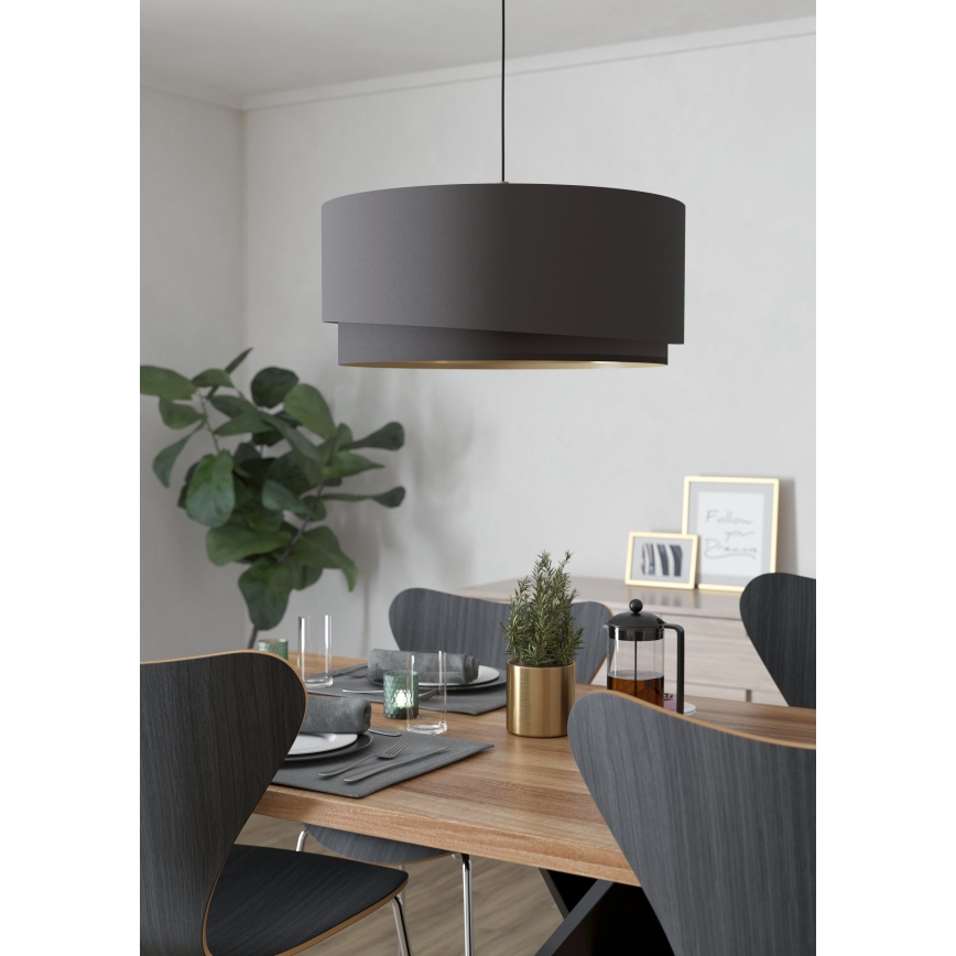 Eglo 39931 - Lestenec na vrvici MANDERLINE 1xE27/40W/230V rjava/zlata