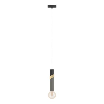 Eglo - Lestenec na vrvici 1xE27/40W/230V črna/zlata