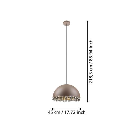 Eglo - Lestenec na vrvici 1xE27/40W/230V rjava