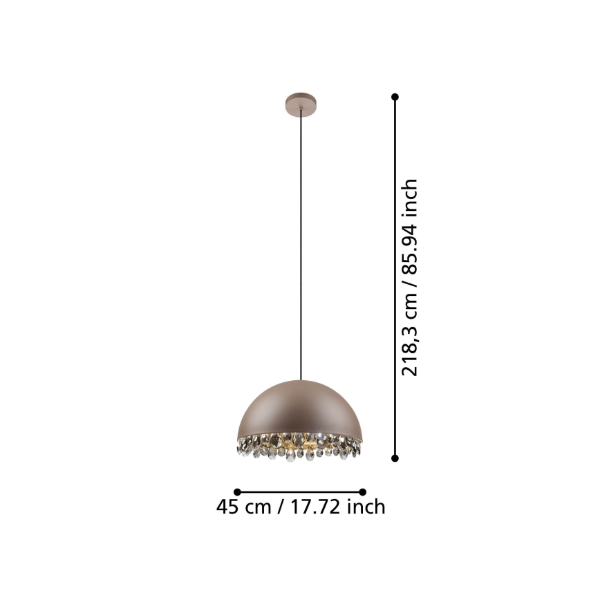 Eglo - Lestenec na vrvici 1xE27/40W/230V rjava