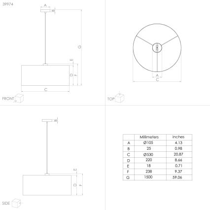 Eglo - Lestenec na vrvici 1xE27/40W/230V pr. 53 cm modra/zlata