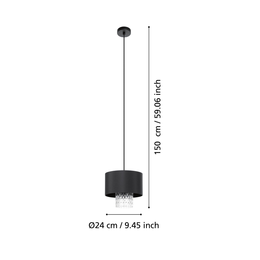 Eglo - Lestenec na vrvici 1xE27/40W/230V črna