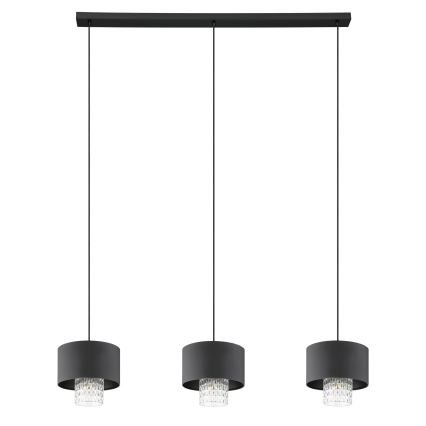Eglo - Lestenec na vrvici 3xE27/40W/230V črna