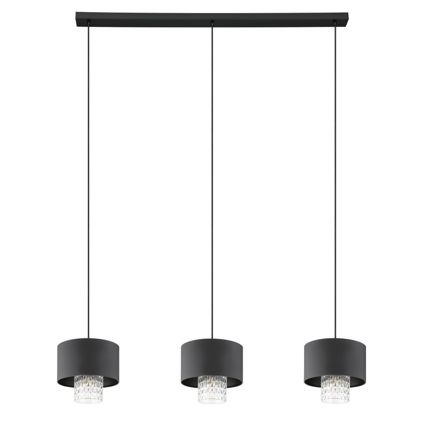 Eglo - Lestenec na vrvici 3xE27/40W/230V črna