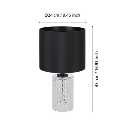 Eglo - Namizna svetilka 1xE27/40W/230V črna