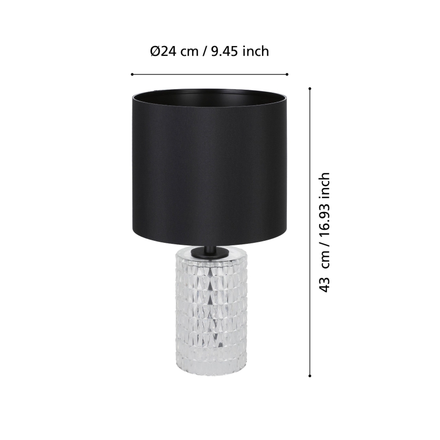 Eglo - Namizna svetilka 1xE27/40W/230V črna