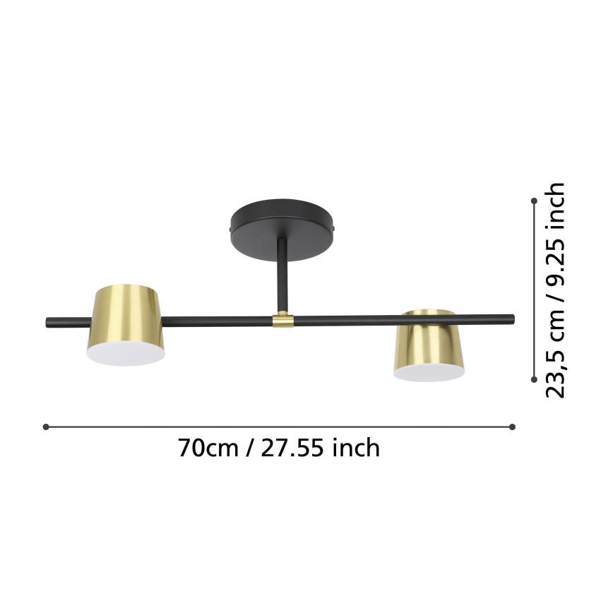 Eglo - LED Lestenec 2xGU10/4,6W/230V 3000K zlata