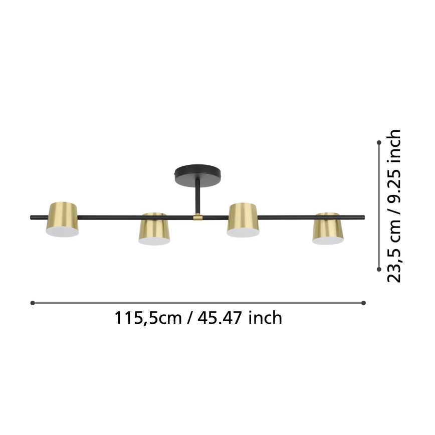 Eglo - LED Lestenec 4xGU10/4,6W/230V 3000K zlata