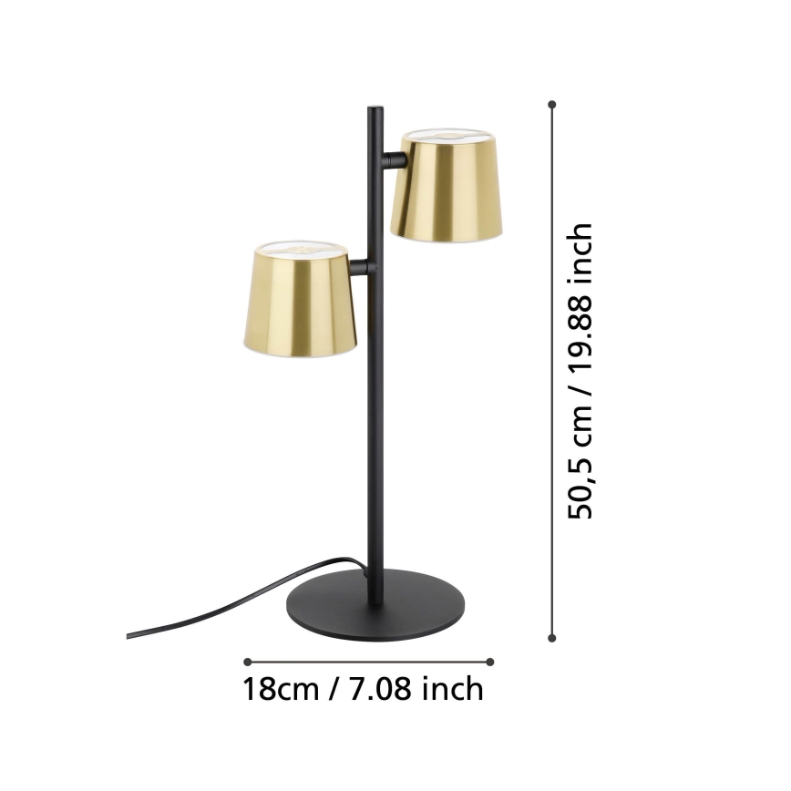 Eglo - LED Namizna svetilka 2xGU10/4,6W/230V 3000K zlata