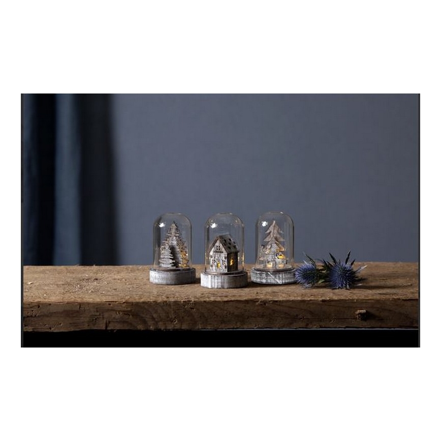 Eglo - SET 3x LED Božična dekoracija 1xLED/0,06W/1xCR2032 rjava