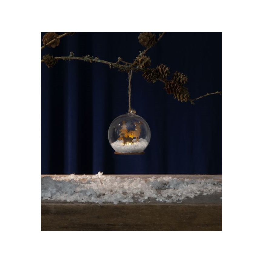 Eglo - LED Božična dekoracija FAUNA 1xLED/0,06W/1xCR2032 rjava