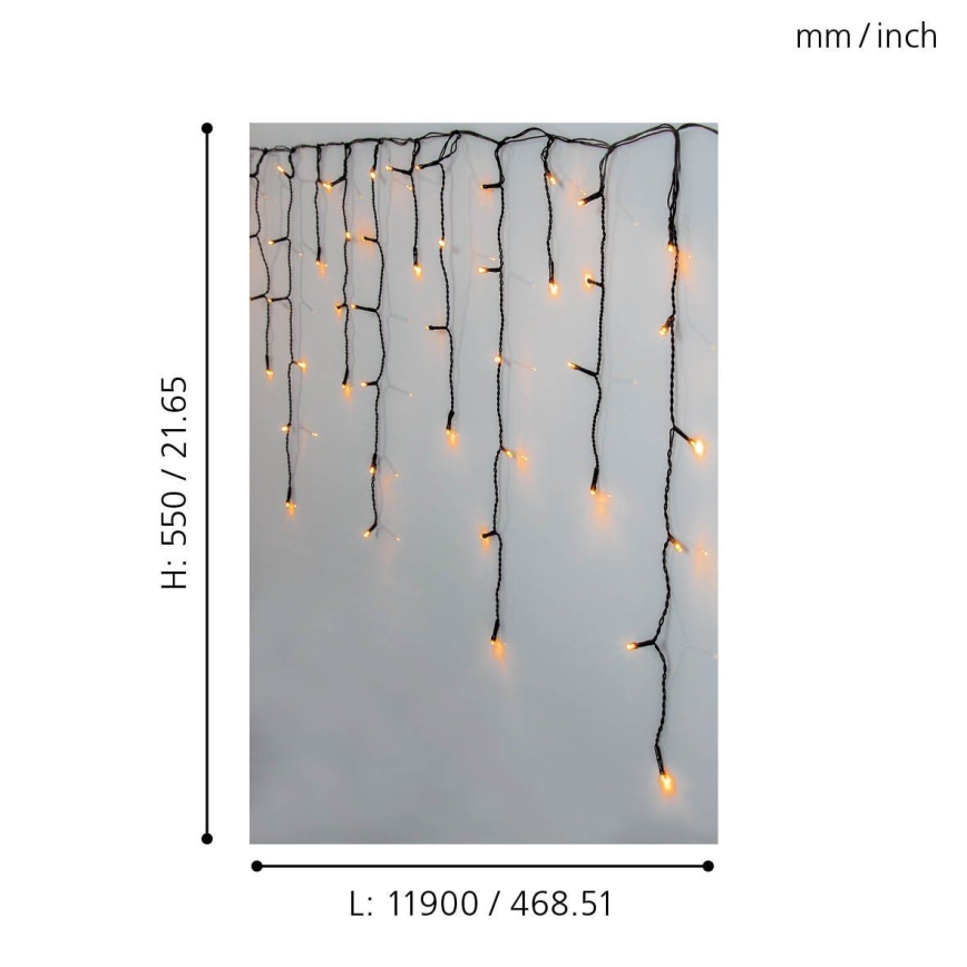 Eglo 410824 - LED Zunanja božična veriga 480xLED/17x0,55m IP44 topla bela