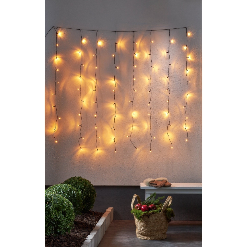 Eglo - LED Zunanja božična zavesa 80xLED 1,3m IP44 topla bela