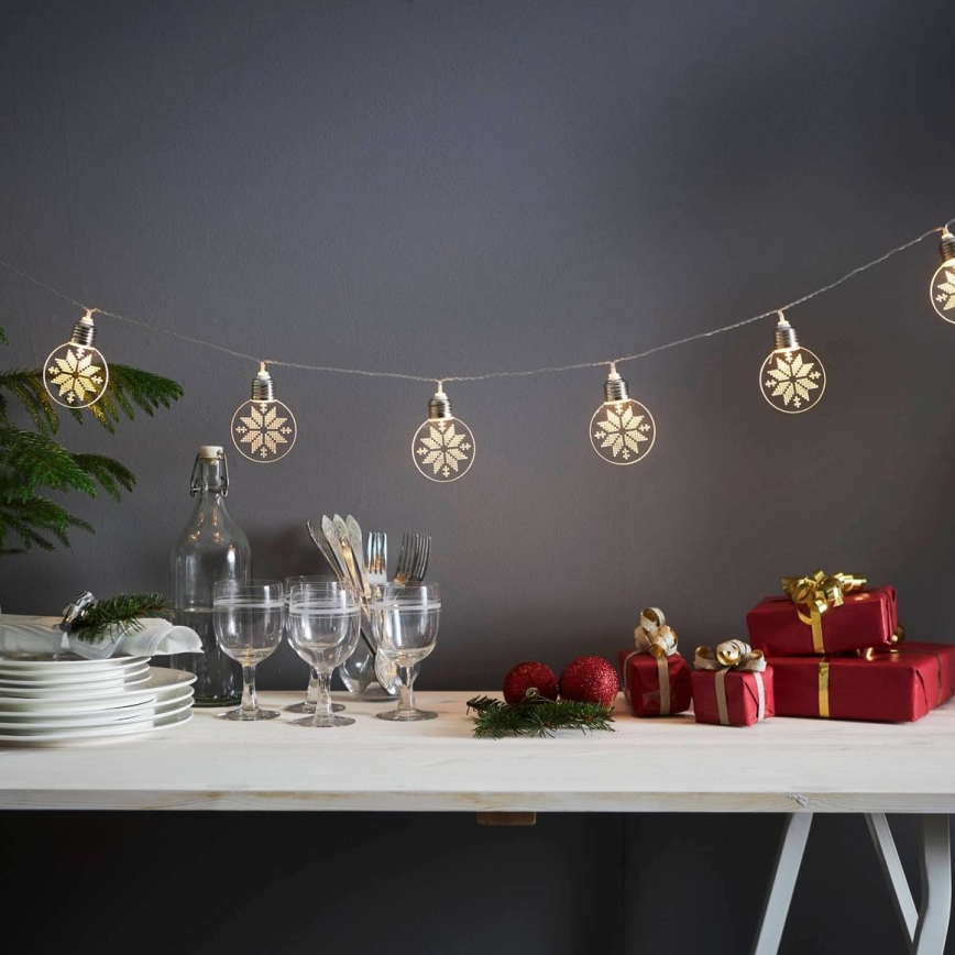 Eglo 411112 - LED Božična veriga ORNAMENT 10xLED/3xAA 1,8m topla bela