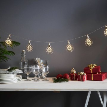 Eglo 411112 - LED  veriga ORNAMENT 10xLED/3xAA 2,4m topla bela