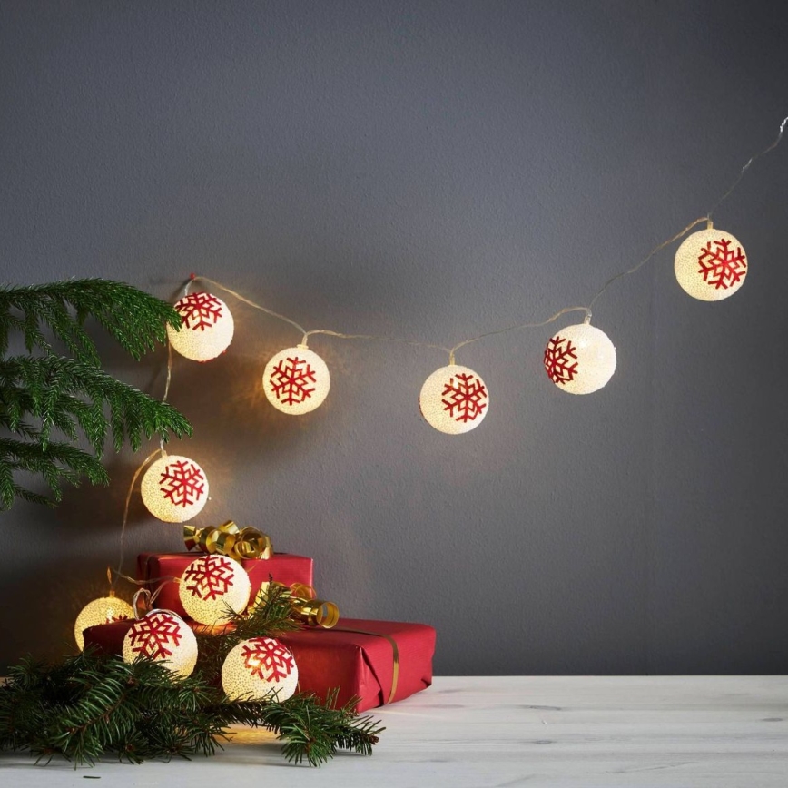 Eglo 411113 - LED Božična veriga ORNAMENT 10xLED/3xAA 1,35m topla bela