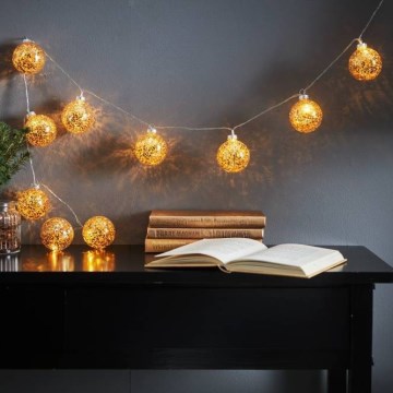 Eglo 411115 -  LED  veriga GLITTER 10xLED/2xAA 1,65m topla bela