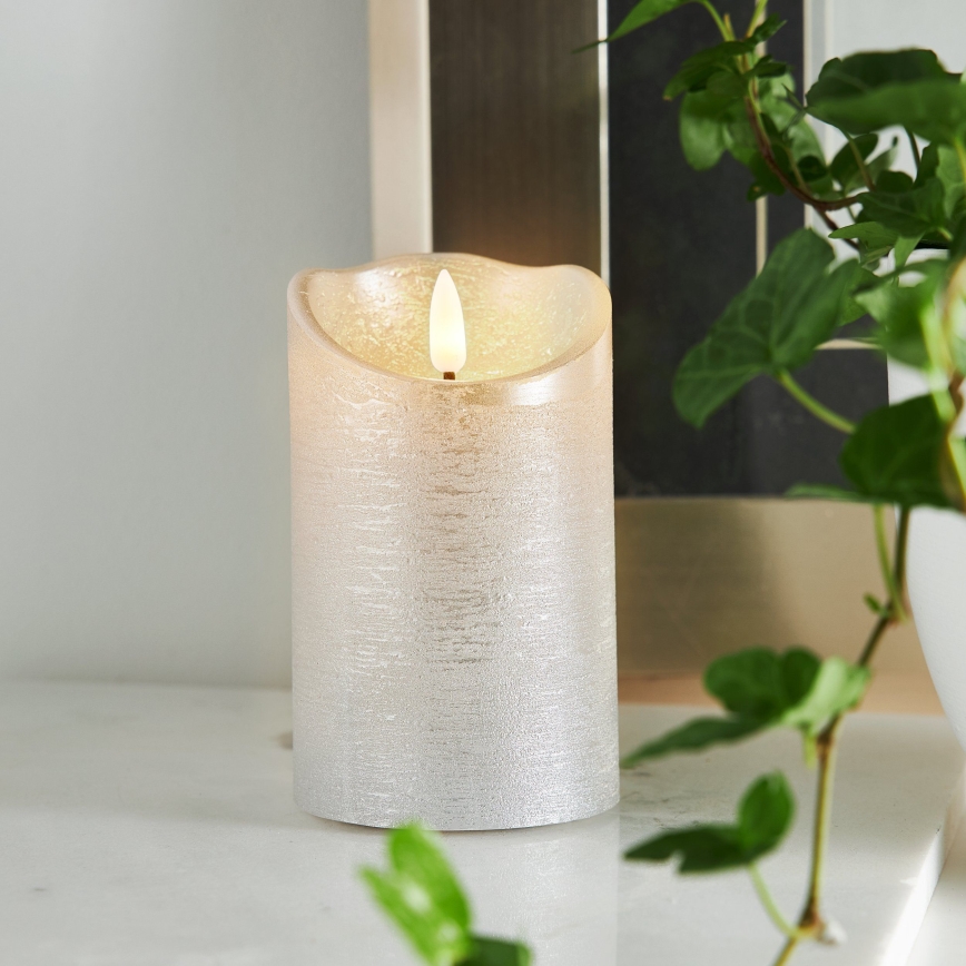 Eglo 411503 - LED sveča FLAMME RUSTIC LED/2xAA srebrna